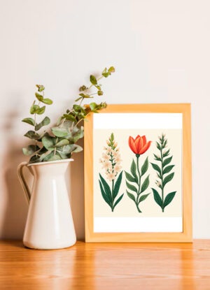Arte Botánico de Flores para Decoración y Regalo