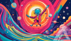 Astronauta en el Espacio Colorido