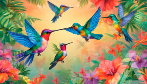 Colibríes Coloridos en el Paraíso Tropical