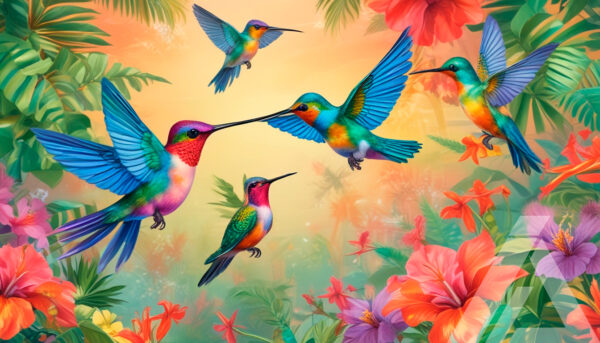 Colibríes Coloridos en el Paraíso Tropical - Imagen 2