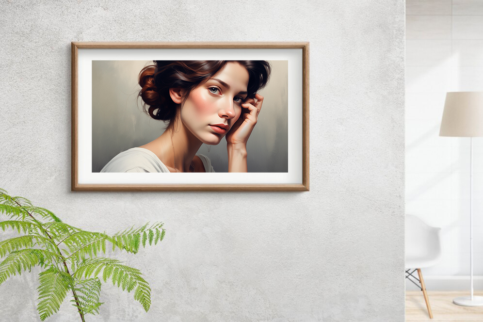 Mujer con Cabello Recogido y Camiseta Blanca