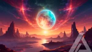 Paisaje Cósmico de un Planeta Alienígena