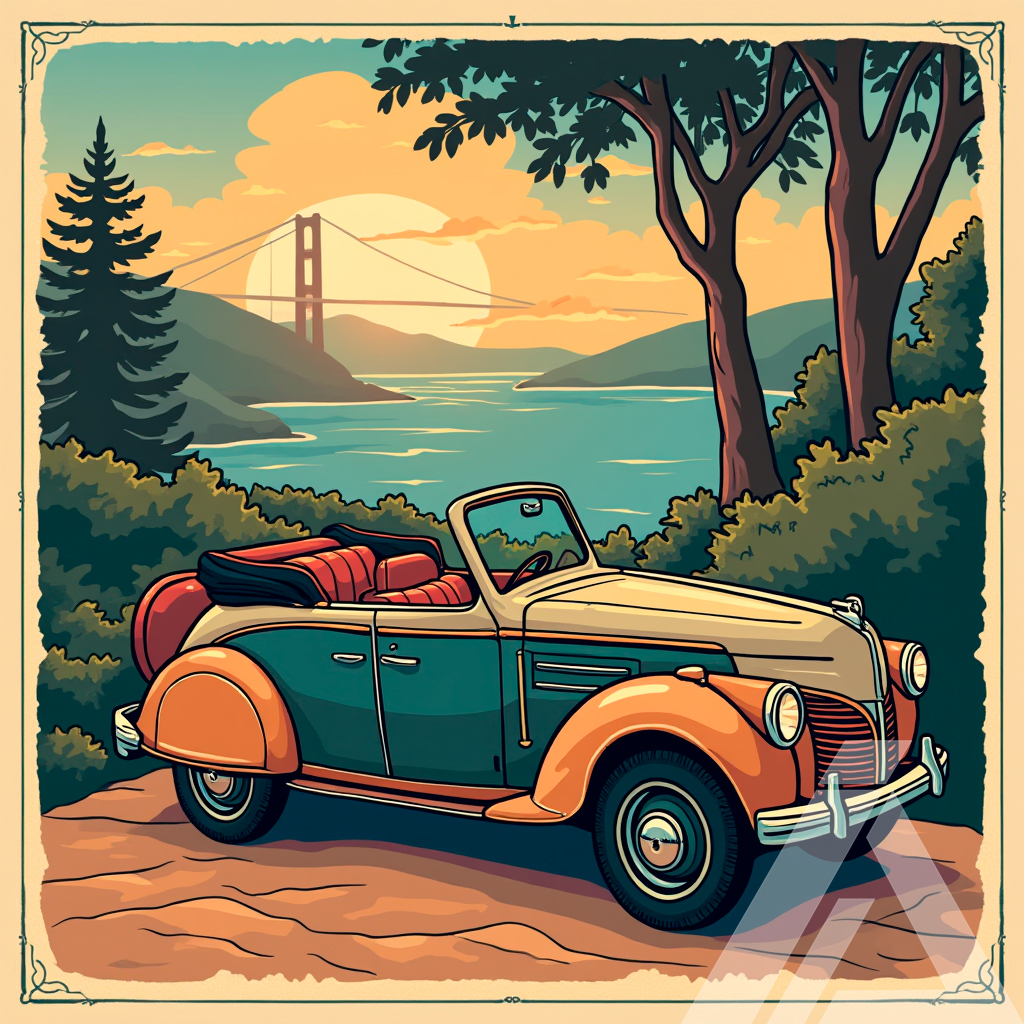 Póster Vintage de Coche Clásico - Imagen 2