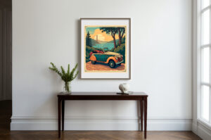 Póster Vintage de Coche Clásico