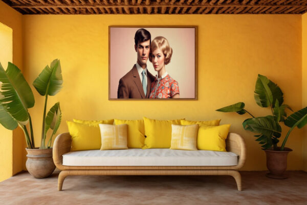 Retrato de Pareja con Moda de Época