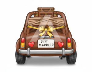 Coche Recién Casados Marrón