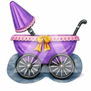 Cochecito de bebé morado ma