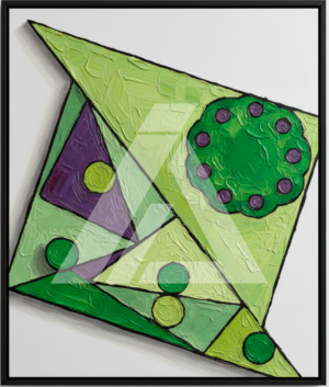 Composición verde geométrica ma