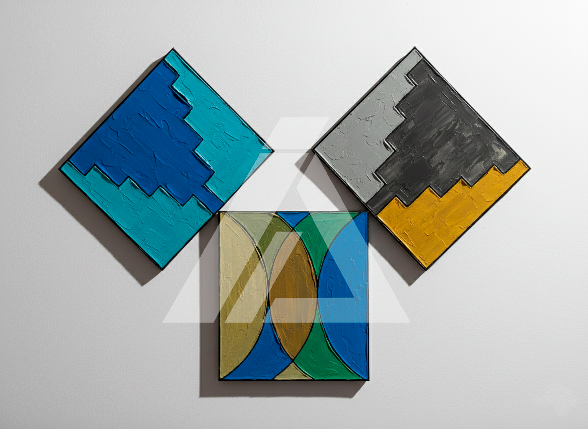 Figura geométrica azul ma