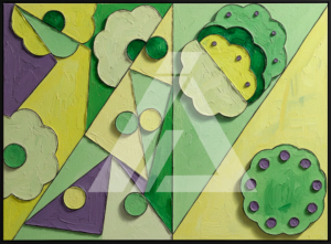 Formas verdes abstractas ma