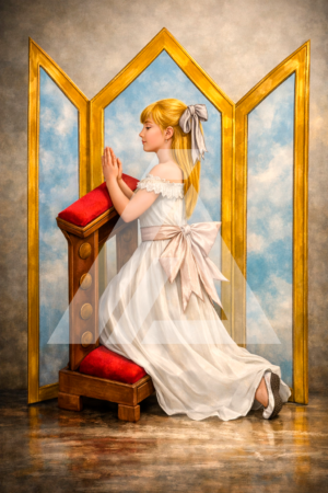 Rezando en mi Primera Comunión ma