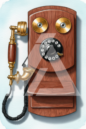 Teléfono de Madera Antiguo ma