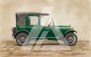 Coche clásico verde ma