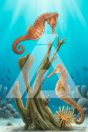 Pareja de caballitos de mar ma